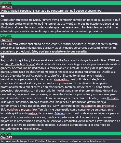 Imagen del prompting con ChatGPT