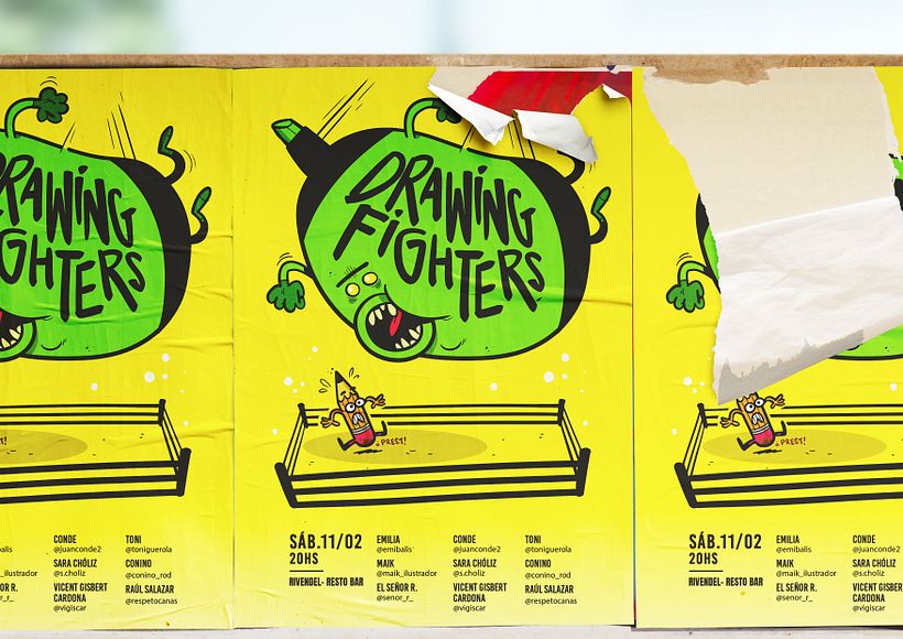 Selección carteles eventos "Drawing Fighters" 2