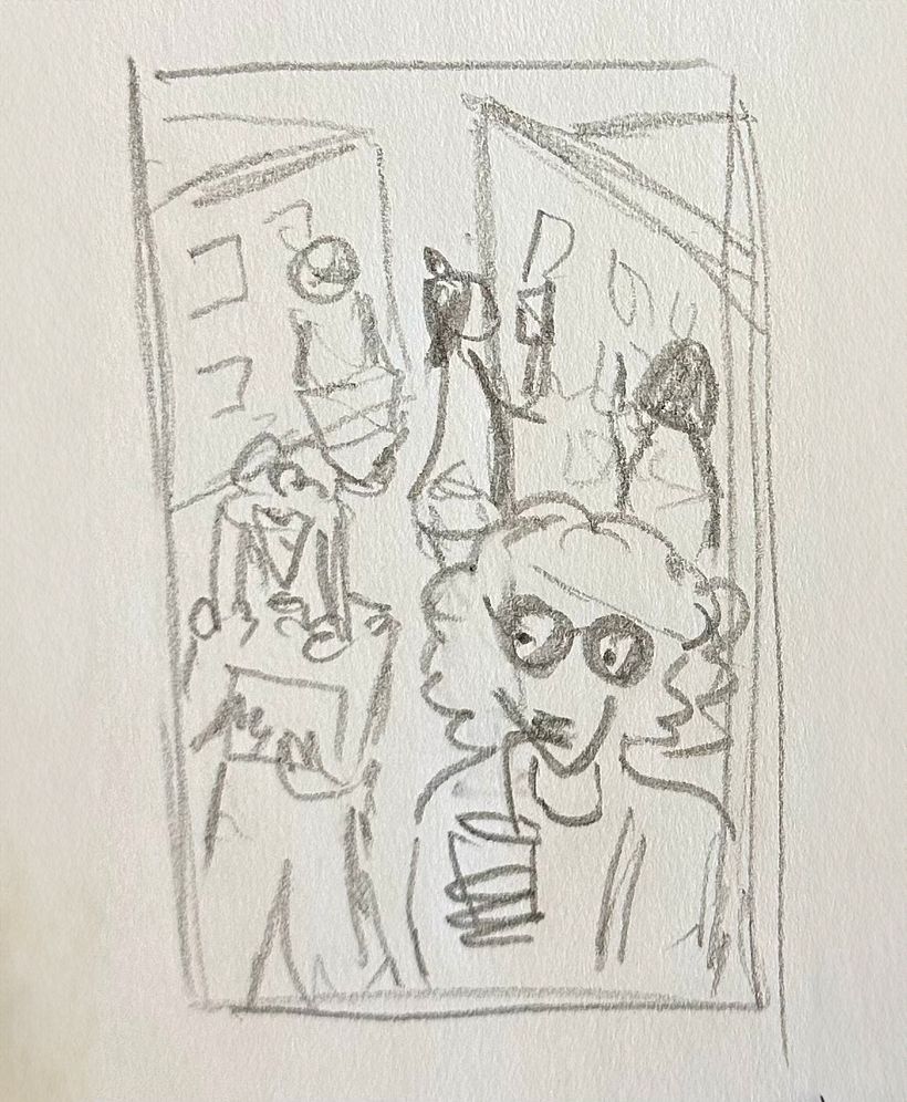 Initial pencil sketch