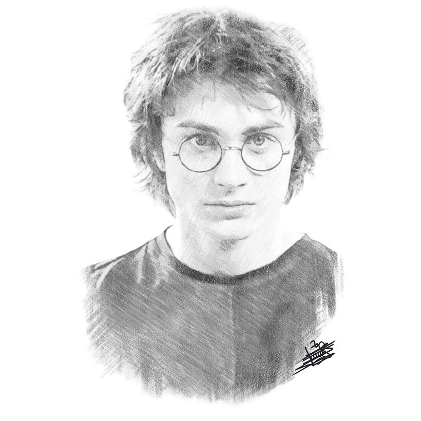 Vista frontal personaje Harry Potter