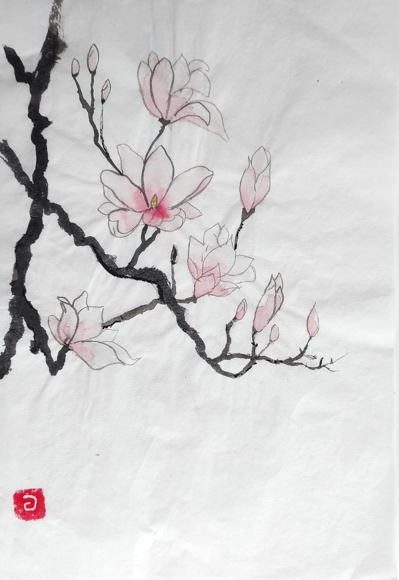 Mi proyecto del curso: Pintura sumi-e a color para ilustraciones florales 6