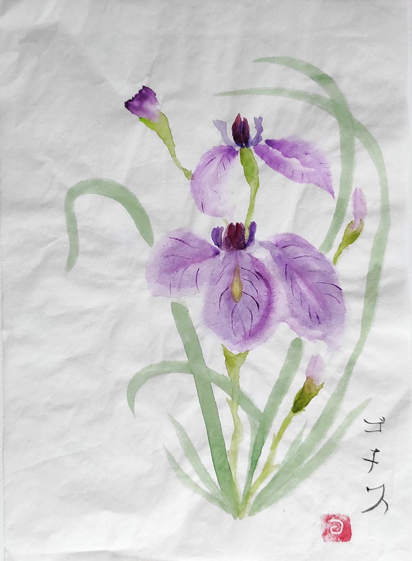 Mi proyecto del curso: Pintura sumi-e a color para ilustraciones florales 6