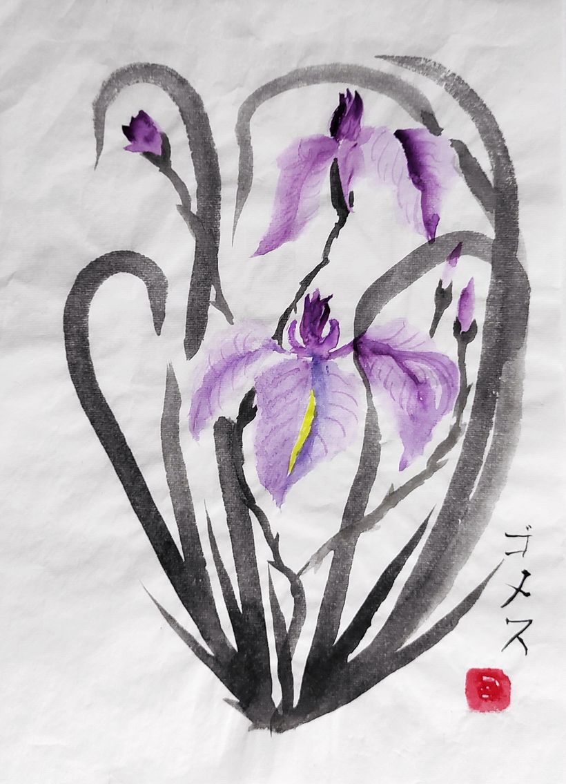 Mi proyecto del curso: Pintura sumi-e a color para ilustraciones florales 6