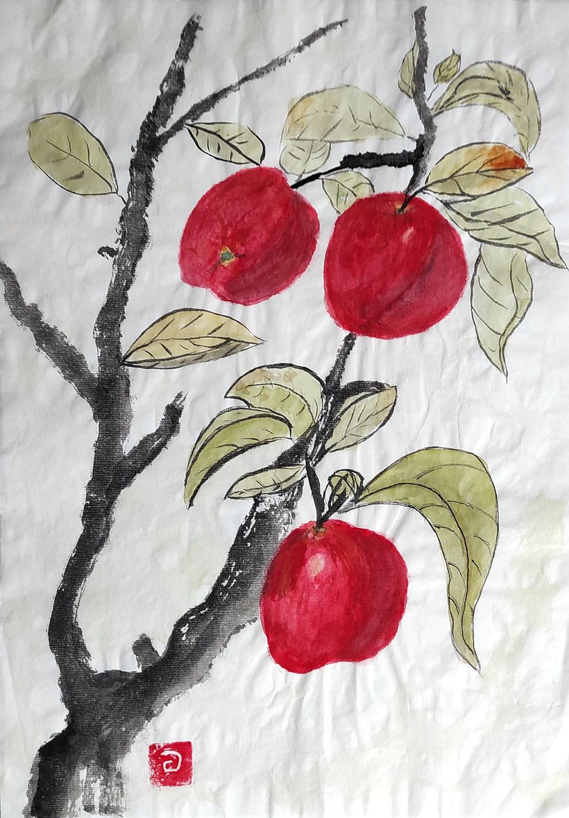 Mi proyecto del curso: Pintura sumi-e a color para ilustraciones florales 7