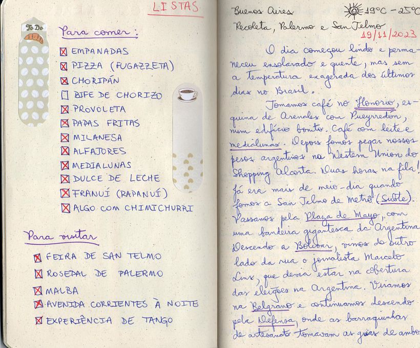 Listy argentyńskich przysmaków i miejsc do odwiedzenia. Fragment pamiętnika z 19 listopada 2023 r.