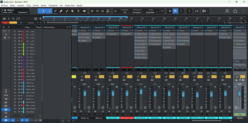 Imagen del Mix en Studio One