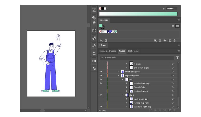 vista de capas del kit de ilustración