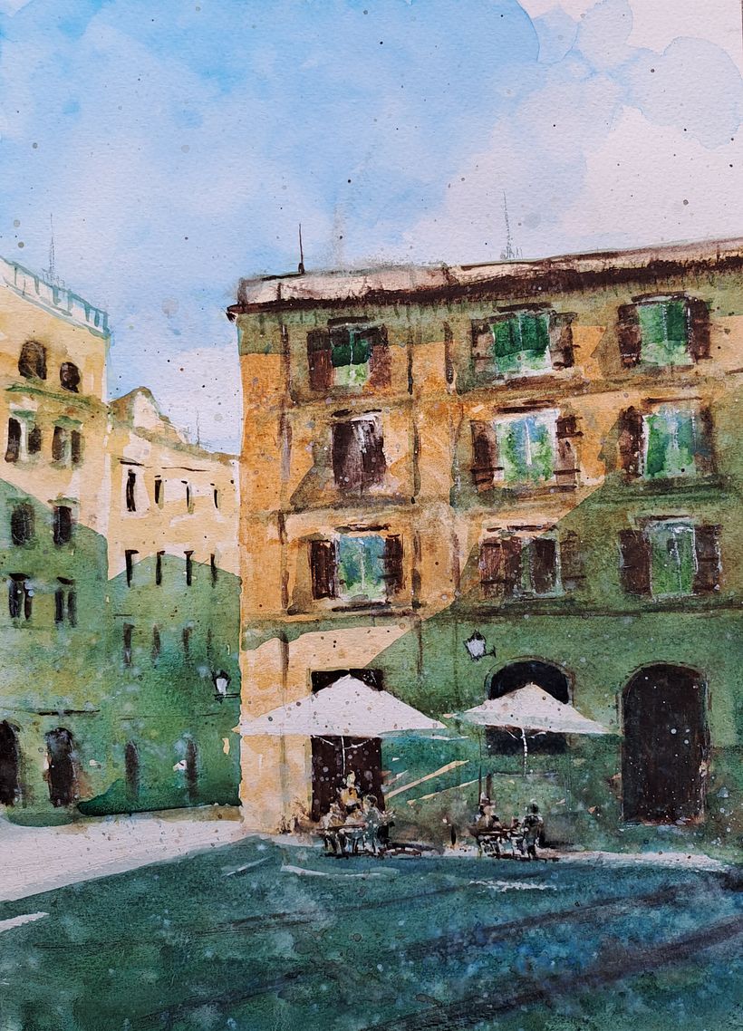 My project for course: Modern Techniques for Watercolor Cityscapes - Pittura