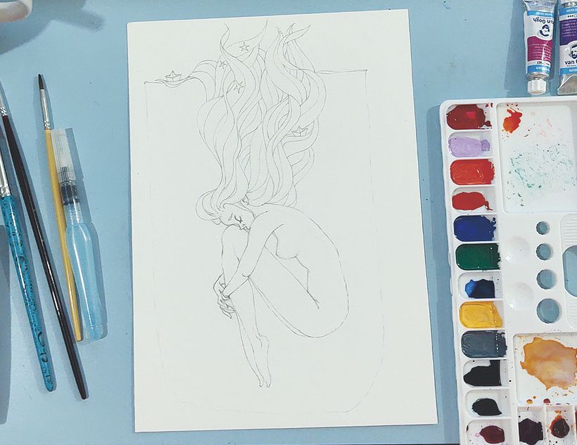 Meu projeto do curso: Técnicas de aquarela para ilustrações com um toque de sonho 3