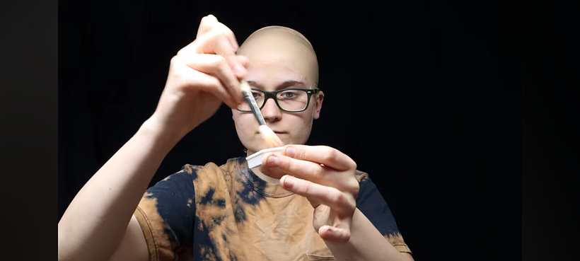 Color correcting the bald cap.