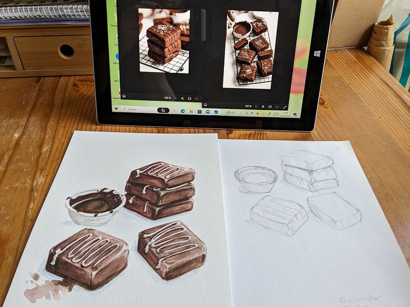 Mein Abschlussprojekt für den Kurs:  Köstliche Food-Illustration mit Aquarell 1