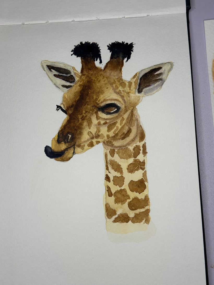 I added another layer of yellow ochre and then added the brown while it was still wet to smooth out water marks