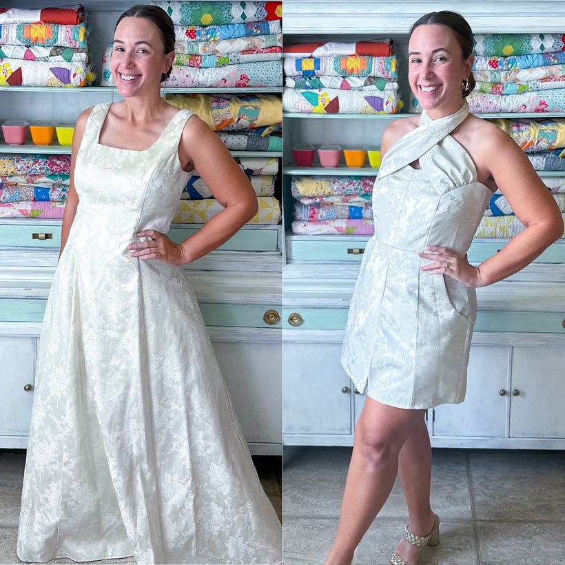 The dress had a lot a material, and was the perfect piece for this project!