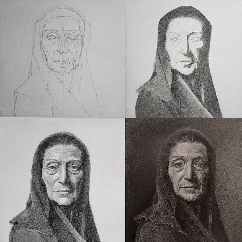 Mi proyecto del curso: Retrato realista con lápiz de grafito 10