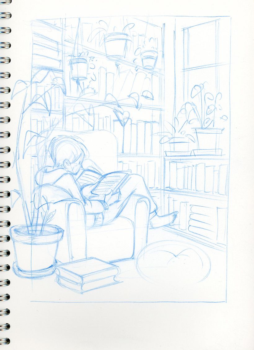 my first attempt to sketch the final picture