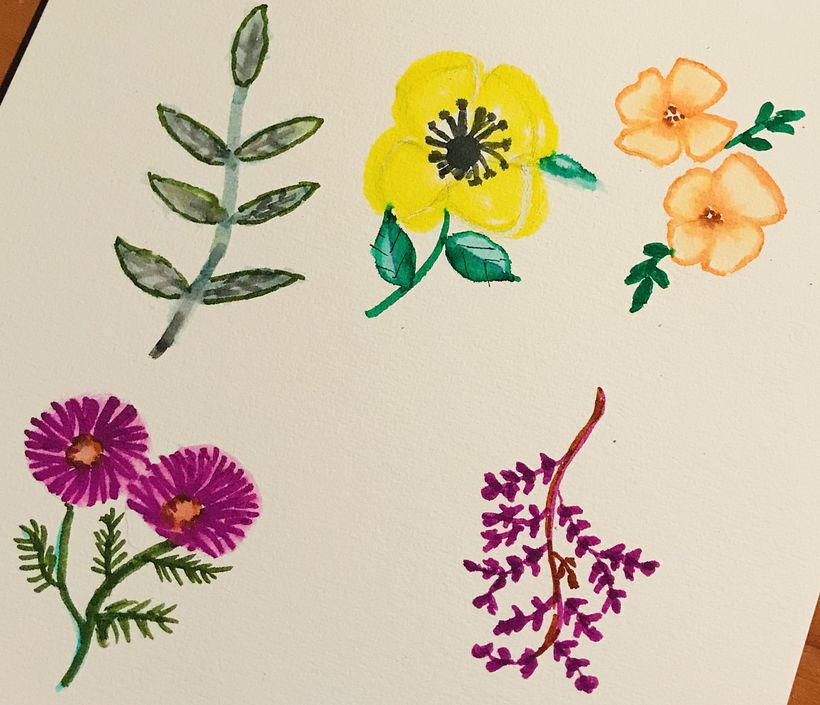 A simple watercolour floral design