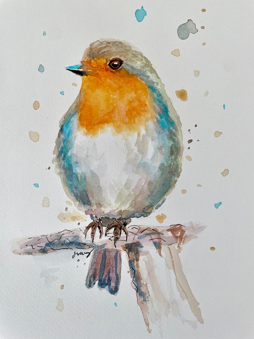 My project for course: Artistic Watercolor Techniques for Illustrating Birds 1