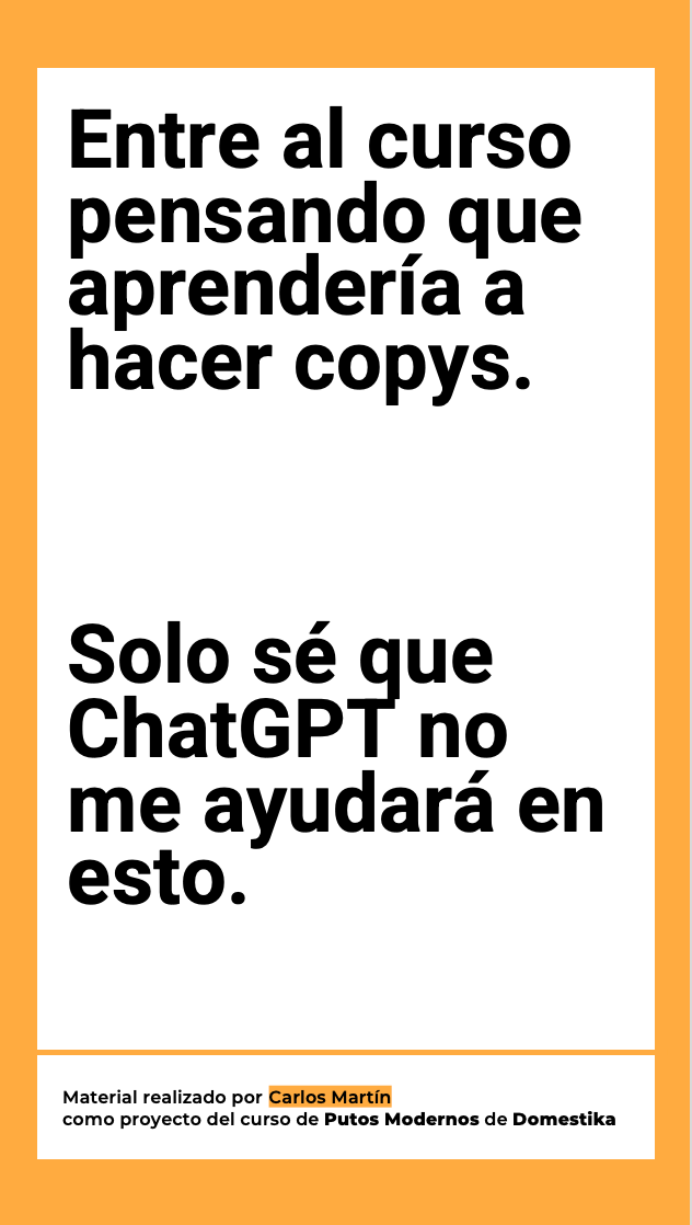 Intento de Copywriter para Putos Modernos x Domestika  2