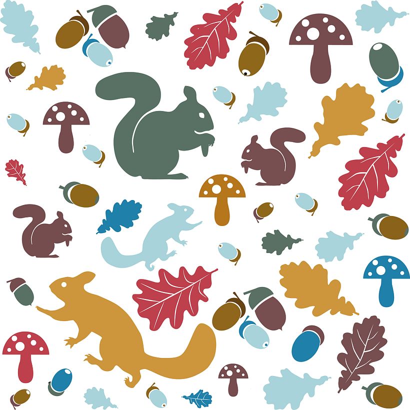 Squirrels - based on leafs, squirrels and acorns