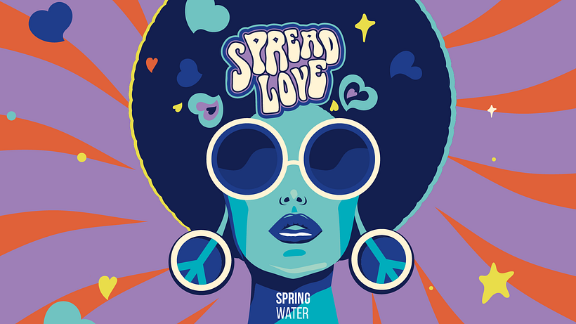 Spread Love - Spring water - Ilustrasi tradisional