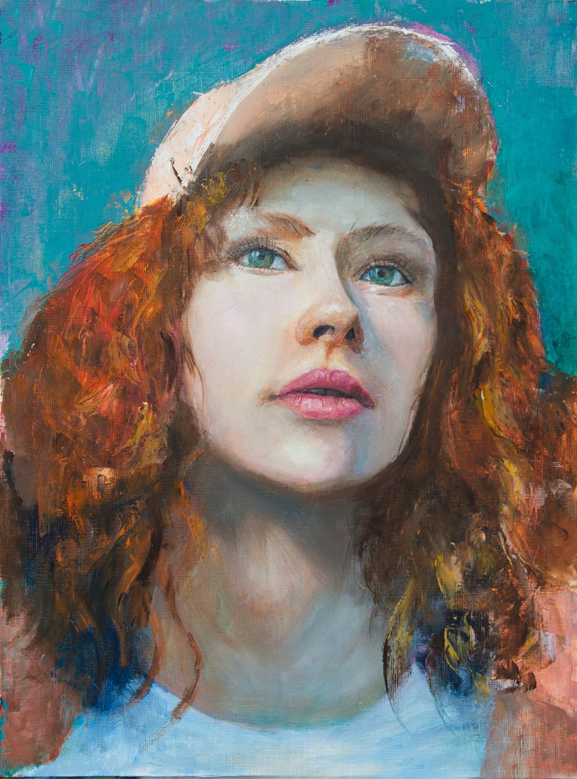 The final painting, fairly happy with it, perhaps not as loose a style as the once created by Torsten, palette knife was fun