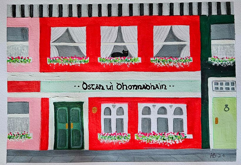 My final painting. A hotel in Clonakilty Ireland where my great Granfather was from.