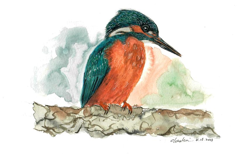 My project for course: Artistic Watercolor Techniques for Illustrating Birds 1