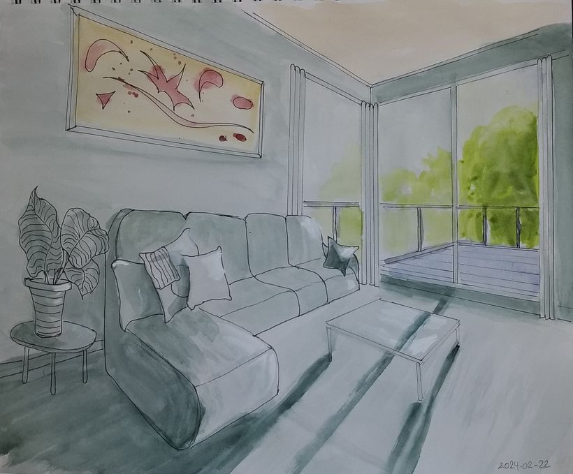 Mon projet du cours : Art de la perspective : appropriez-vous les espaces intérieurs  5