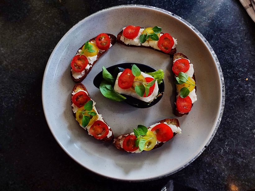 dairy free cream cheese on vegan bread.