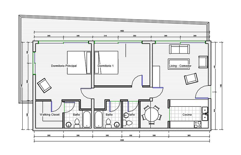 Planta departamento tipo