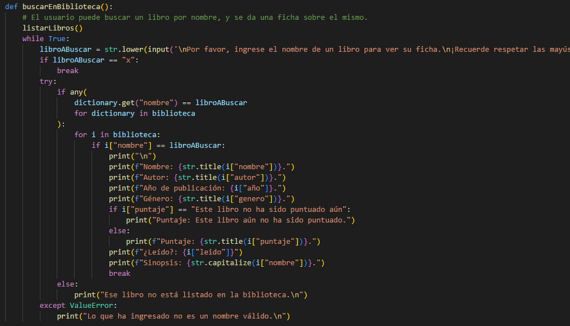 El usuario obtiene una ficha con toda la información de un libro en particular.