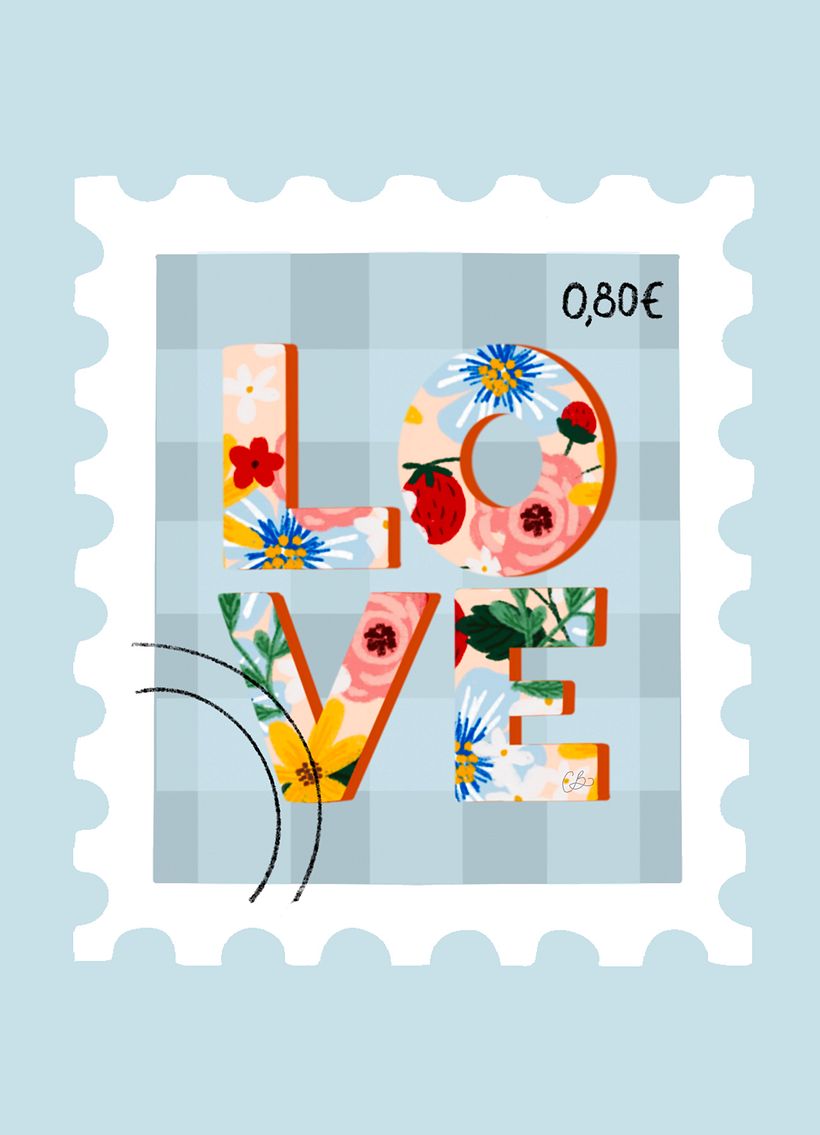 LOVE VINTAGE STAMP 1