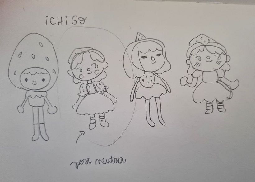 These were my first sketches, the final design changed a little from the one I chose.