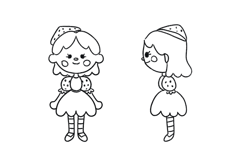 I tried making a turnaround sheet for her, but it ended up not so aligned with what I had in mind lol