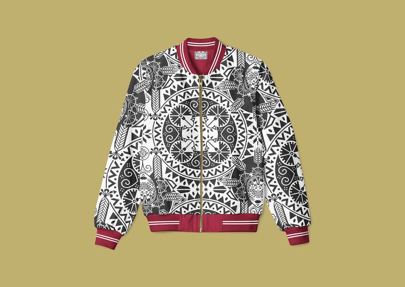 Jacket with a black pattern – visualization