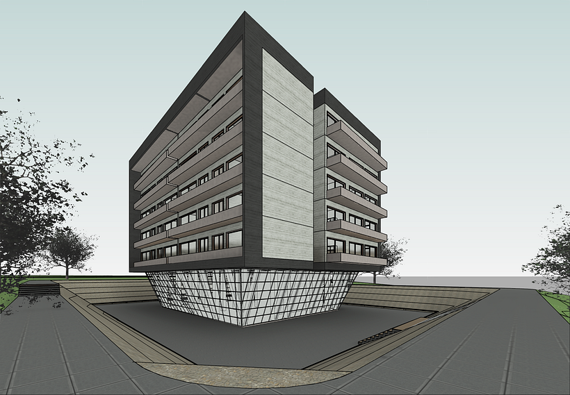 Meu projeto do curso: Modelagem de edifícios paramétricos com Revit - 3D