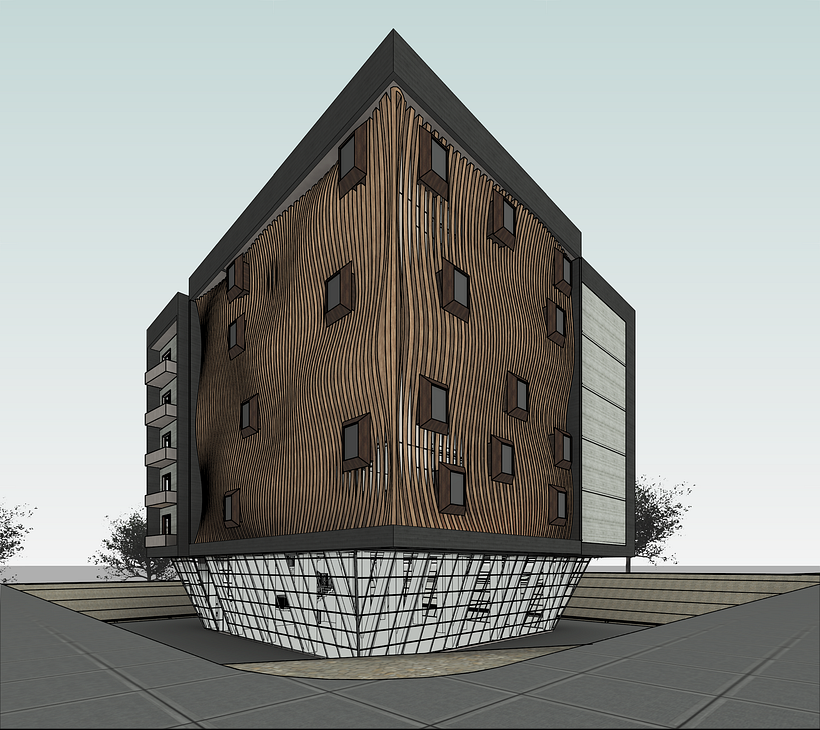 Meu projeto do curso: Modelagem de edifícios paramétricos com Revit - 3D