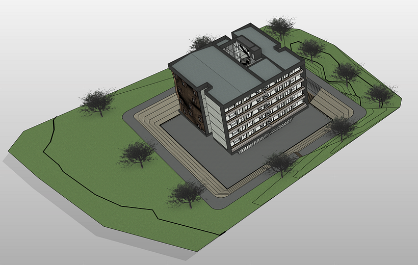 Meu projeto do curso: Modelagem de edifícios paramétricos com Revit - 3D