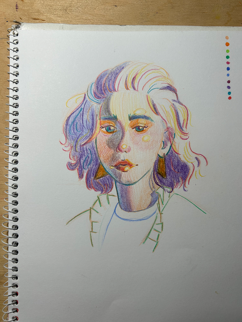 With more values, and the final details for the face and hair