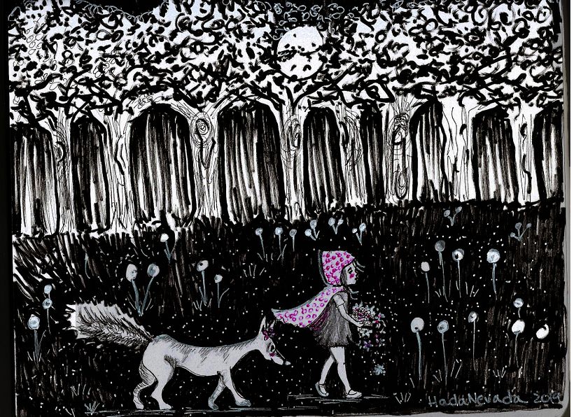 sigue el rastro; tinta y grafito