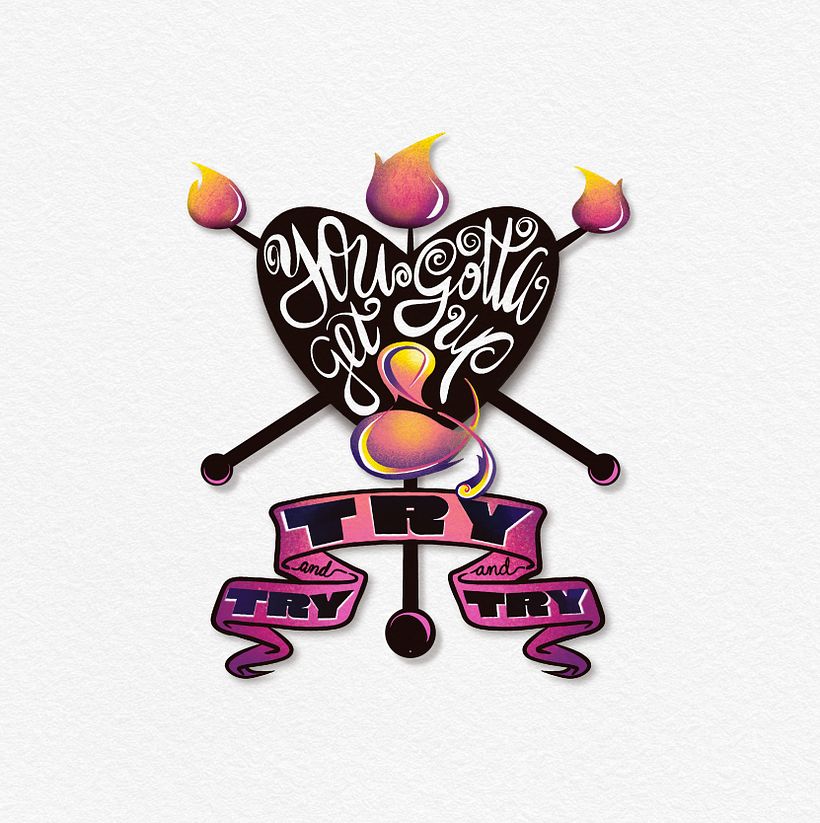 “TRY” by Pink / Lettering with Procreate 2