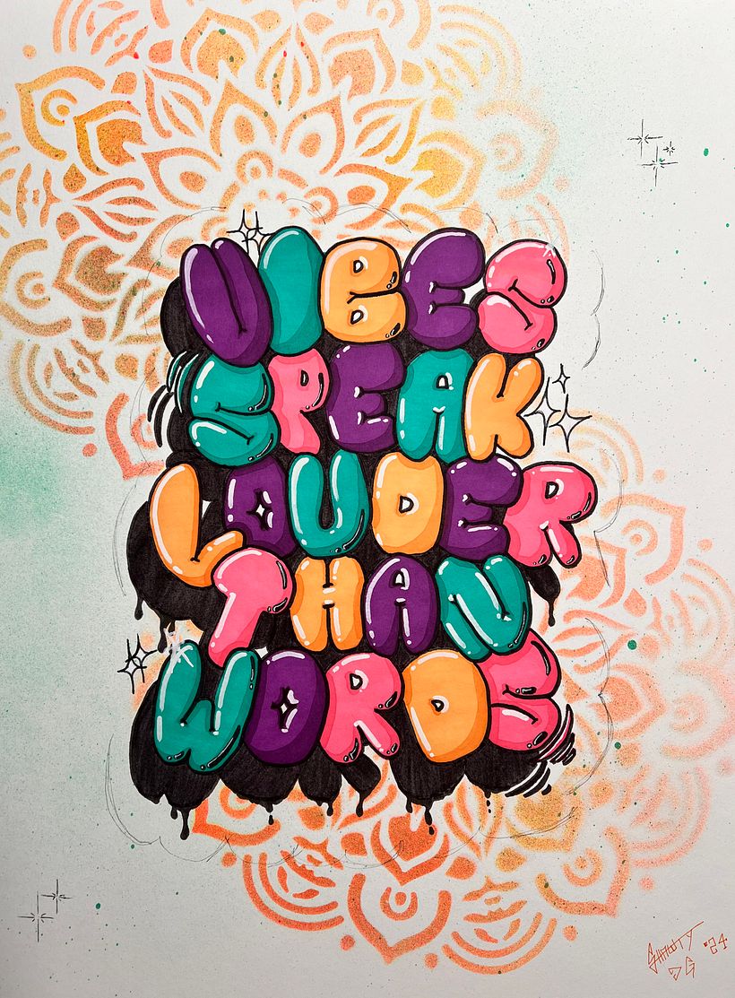 Mein Abschlussprojekt für den Kurs: Graffiti inspiriertes Lettering 1