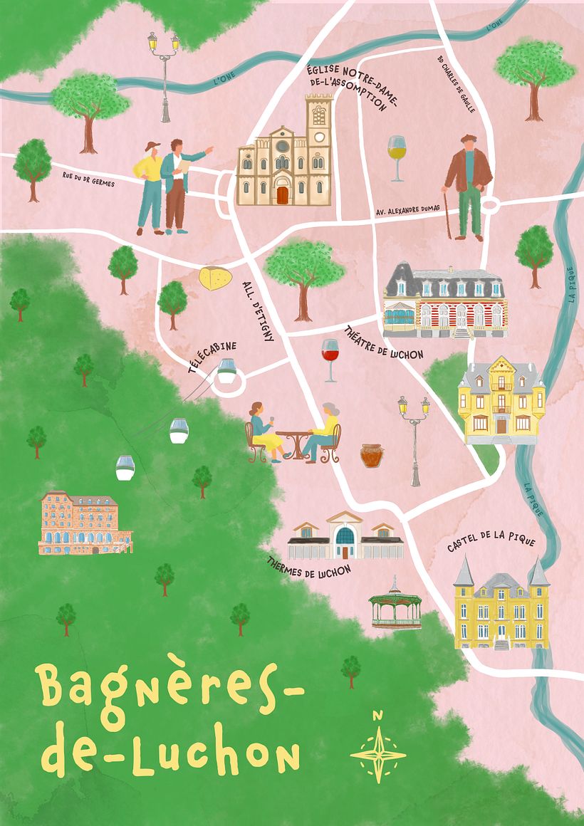 Map of Bagneres de Luchon 1