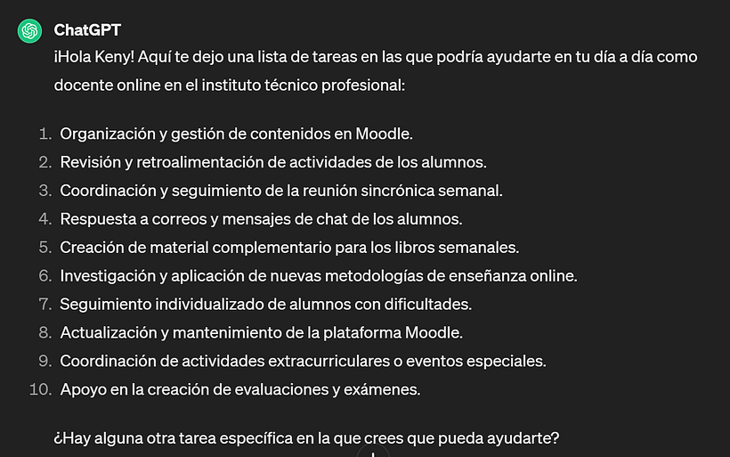 Mi proyecto del curso: Usar Chat GPT para trabajar 7