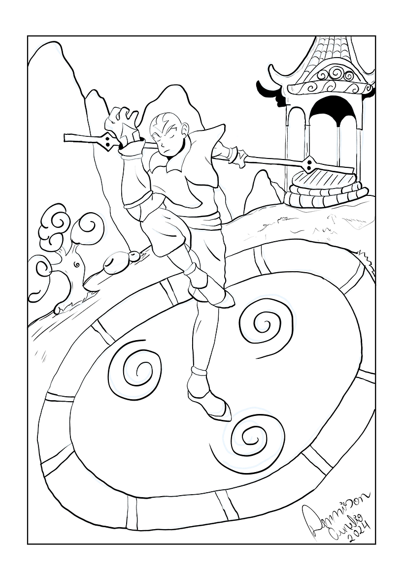 Meu projeto do curso: Aang adolecênte em treinamento avançado : fanarte 5