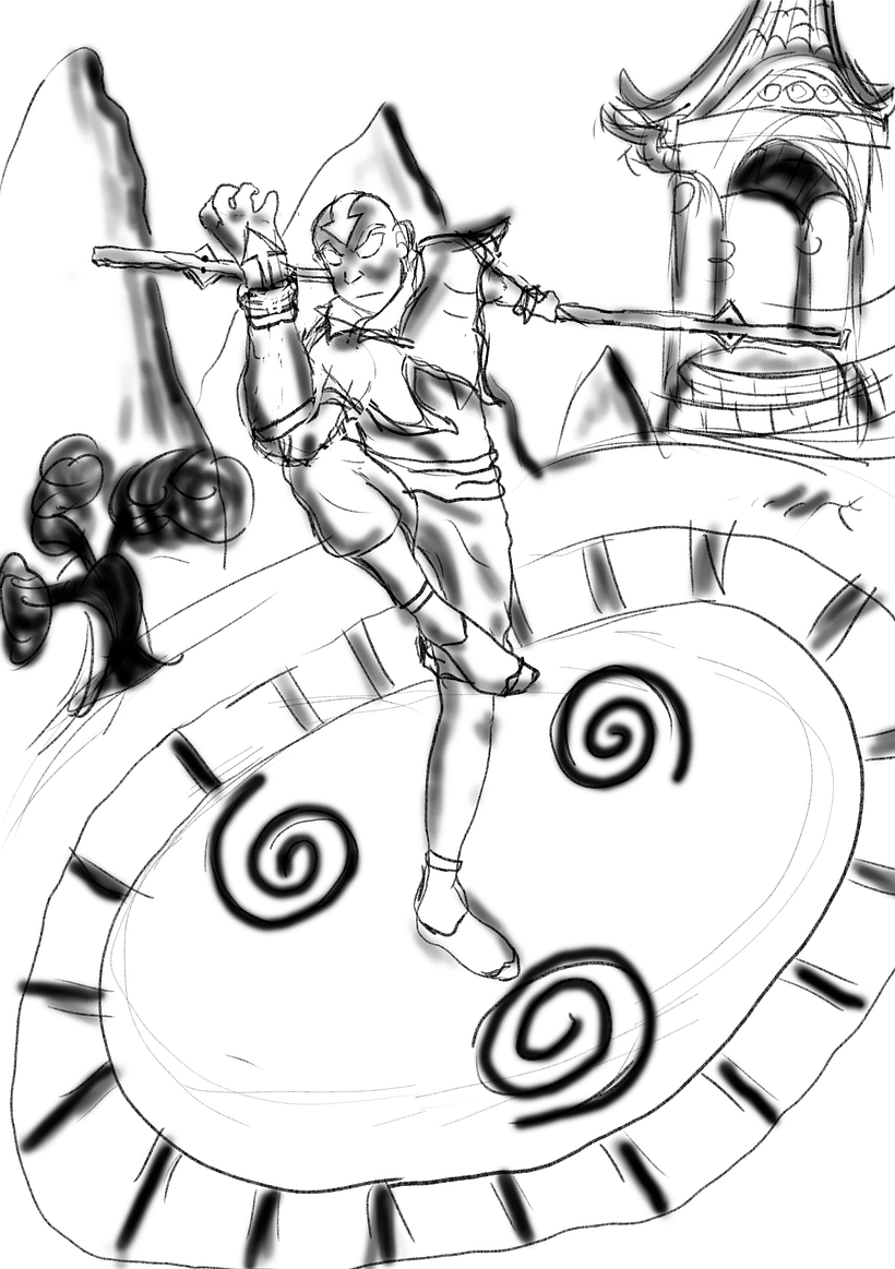 Meu projeto do curso: Aang adolecênte em treinamento avançado : fanarte 6