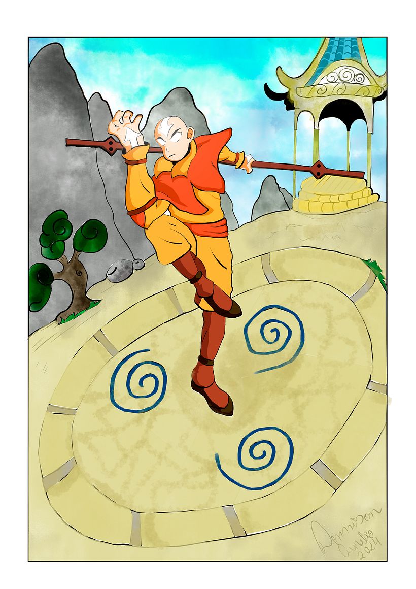 Meu projeto do curso: Aang adolecênte em treinamento avançado : fanarte 8