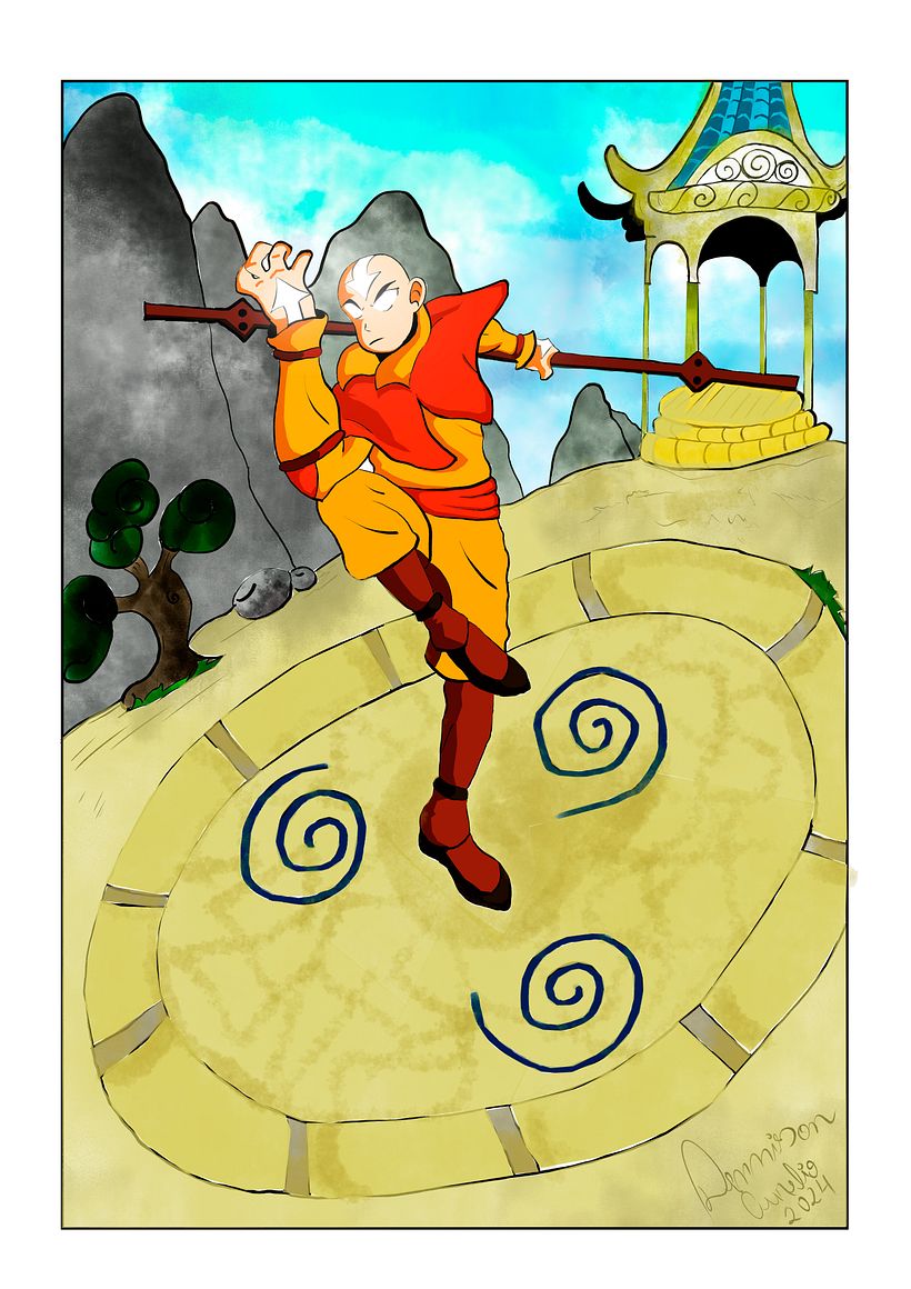 Meu projeto do curso: Aang adolecênte em treinamento avançado : fanarte 9