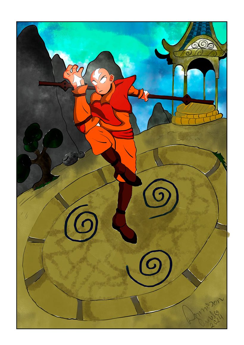 Meu projeto do curso: Aang adolecênte em treinamento avançado : fanarte 10
