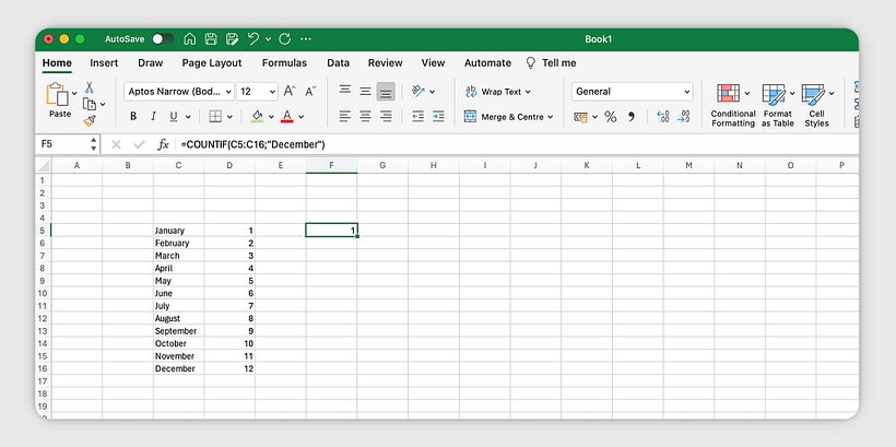 Cómo utilizar la función CONTAR SI en Excel: Paso 4